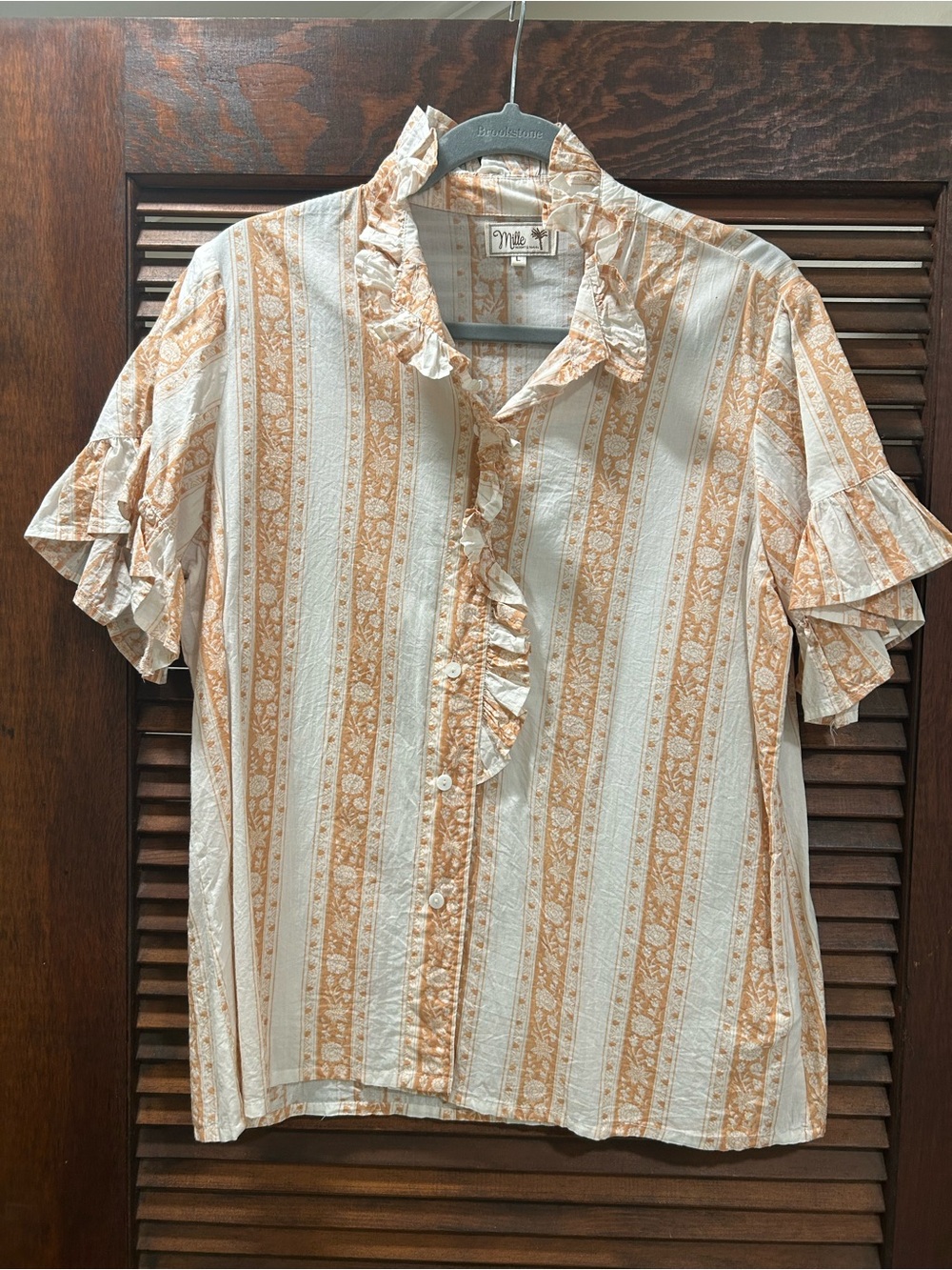 Mille Resort Wear Vanessa Top Orange Floral Stripe